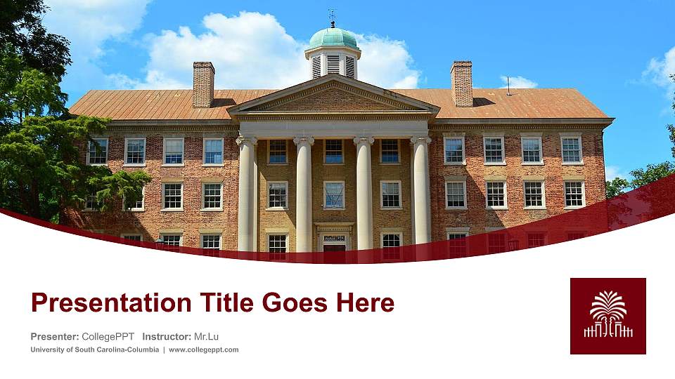University of South Carolina-Columbia Course/Courseware Creation PPT Template16:9 ratio PPT effect preview image