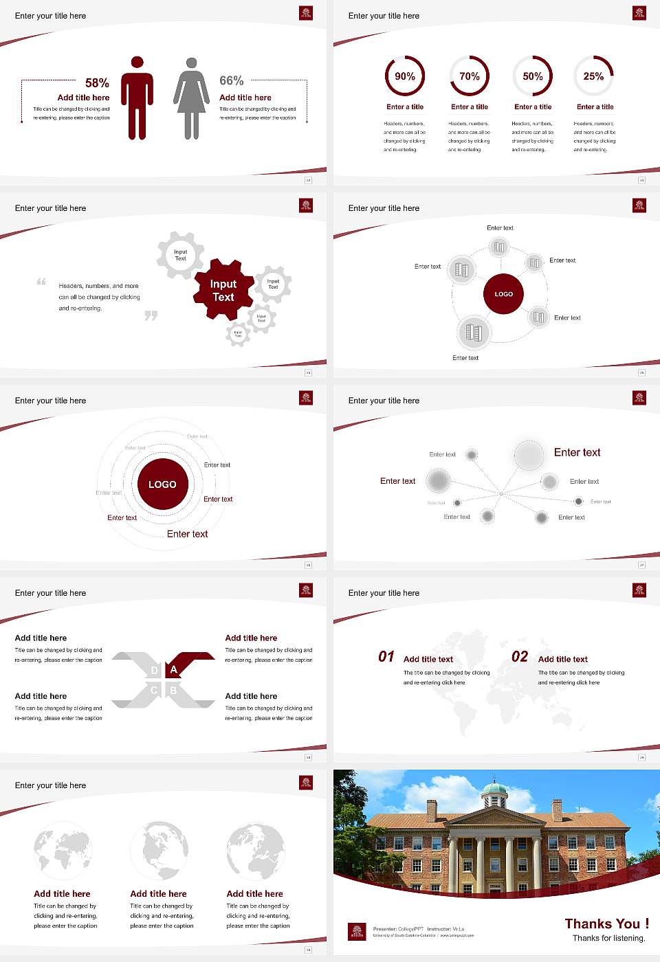 University of South Carolina-Columbia Course/Courseware Creation PPT Template16:9 ratio PPT effect preview image4