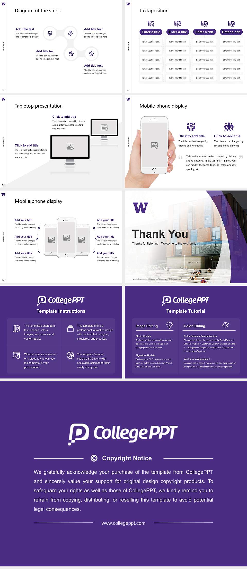 University of Washington-Bothell Campus Competition/Entrepreneurship Contest PPT Template4:3 ratio PPT effect preview image9