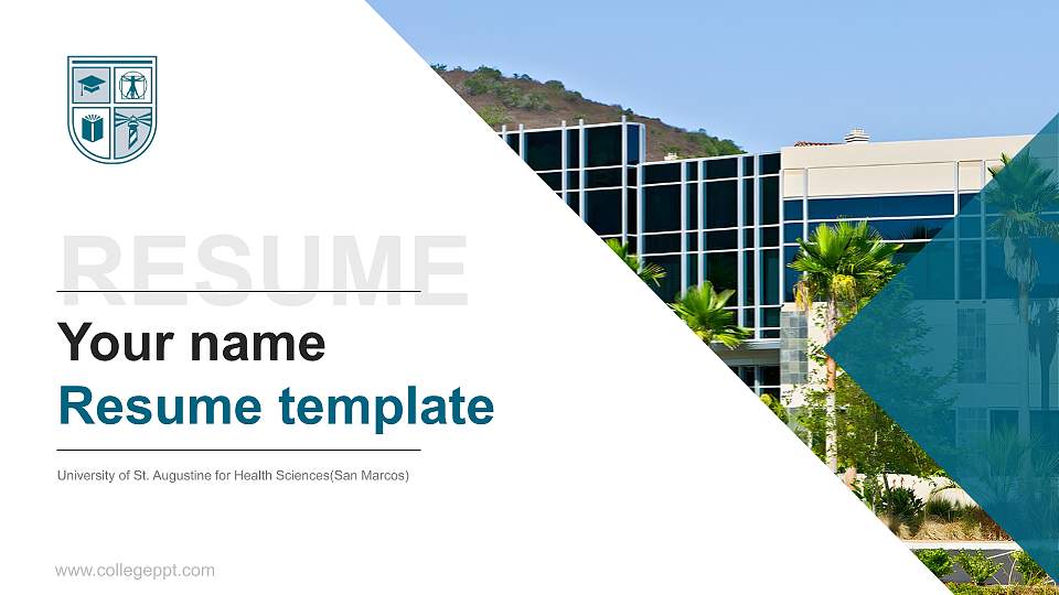 University of St. Augustine for Health Sciences(San Marcos) Resume PPT Template16:9 ratio PPT effect preview image