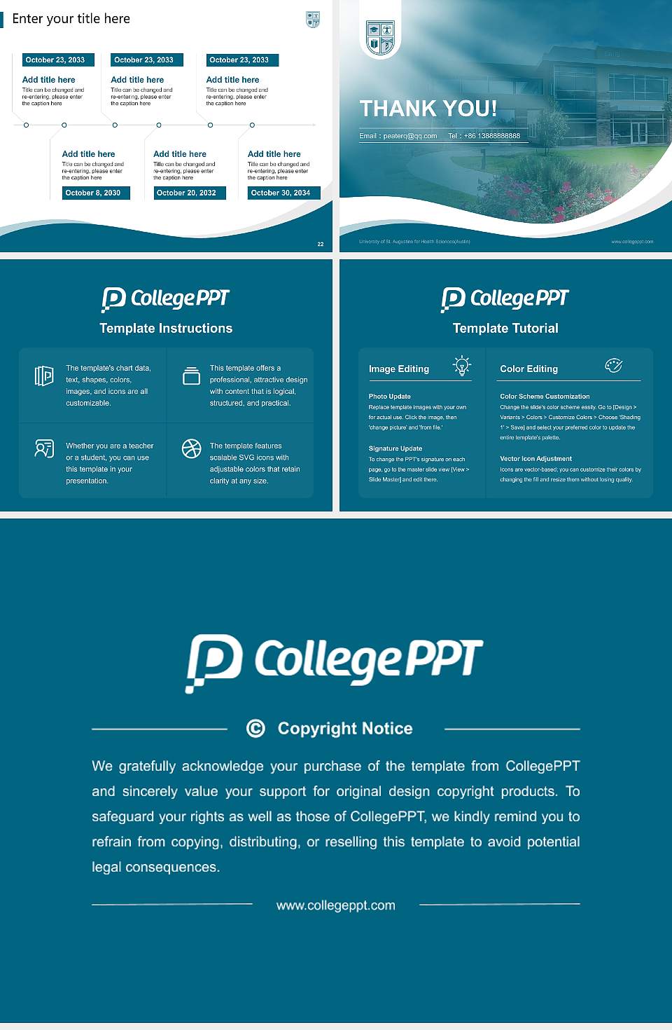 University of St. Augustine for Health Sciences(Austin) Lecture Sharing and Networking Event PPT Template4:3 ratio PPT effect preview image4