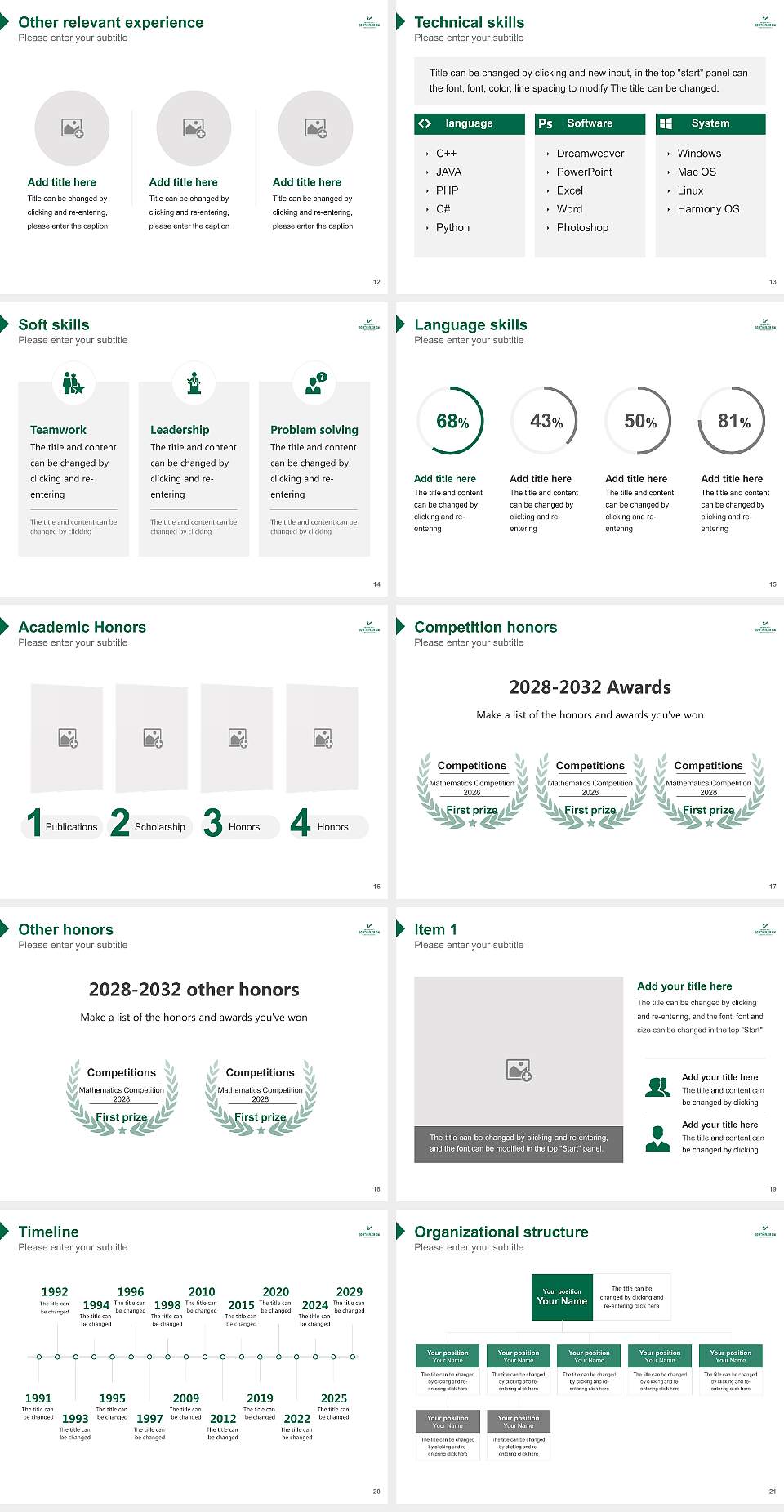 University of South Florida-Sarasota-Manatee Resume PPT Template4:3 ratio PPT effect preview image3