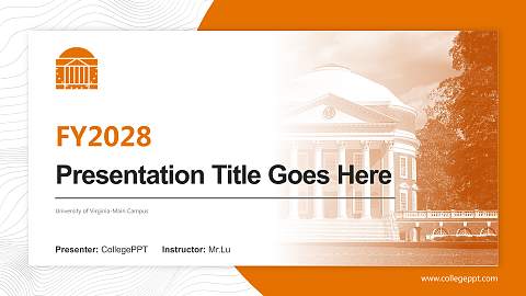 University of Virginia-Main Campus Academic Presentation/Research Findings Report PPT Template