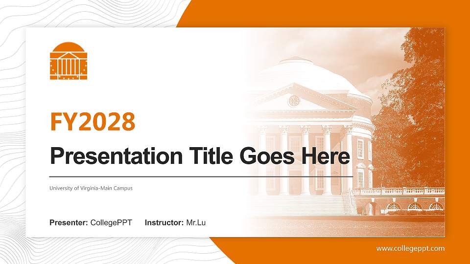 University of Virginia-Main Campus Academic Presentation/Research Findings Report PPT Template16:9 ratio PPT effect preview image