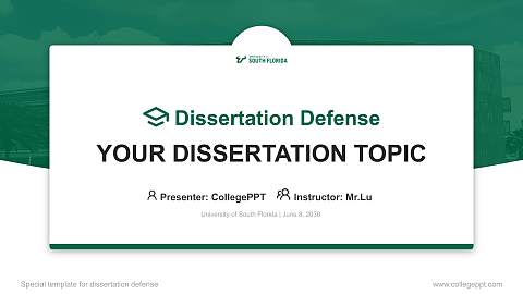University of South Florida Graduation Thesis Defense PPT Template