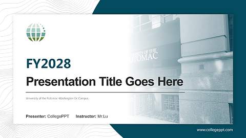 University of the Potomac-Washington Dc Campus Academic Presentation/Research Findings Report PPT Template