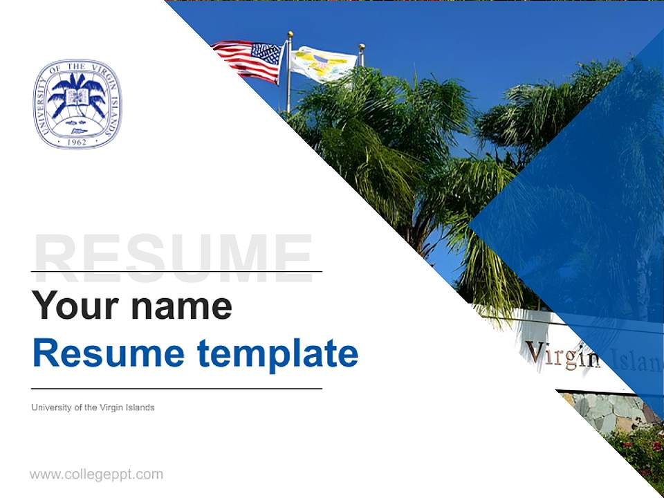 University of the Virgin Islands Resume PPT Template4:3 ratio PPT effect preview image5
