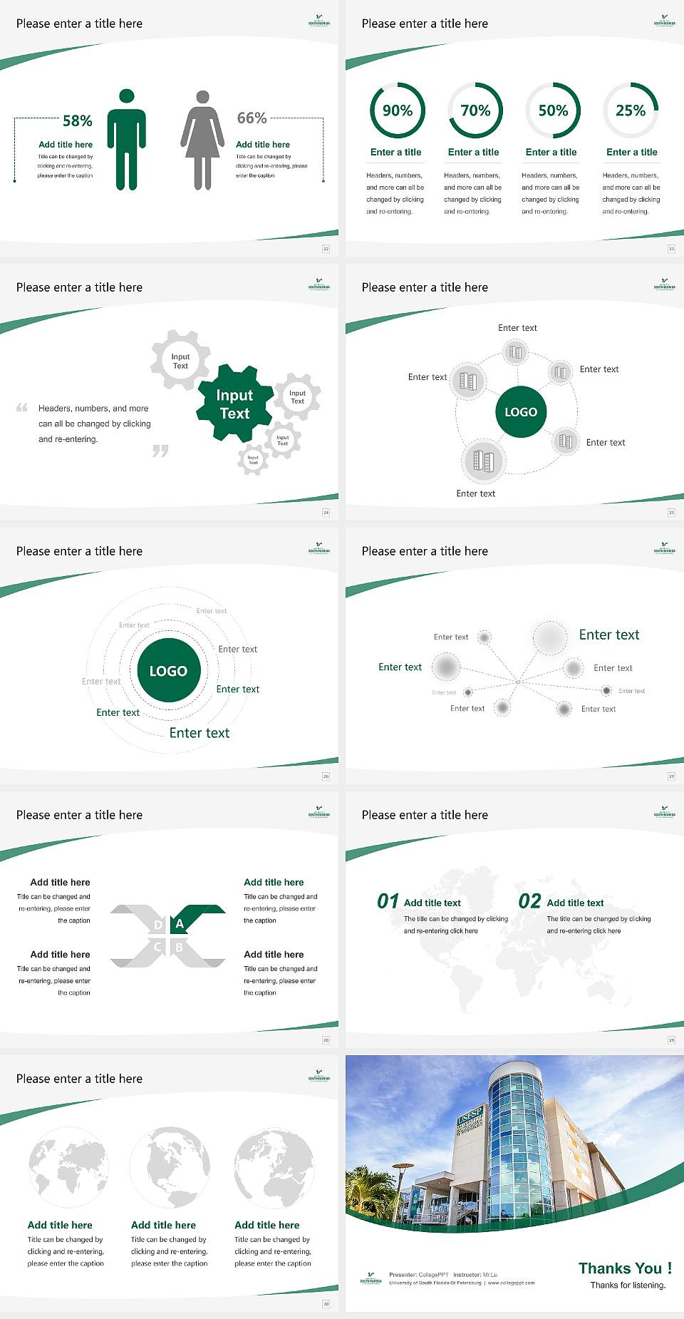 University of South Florida-St Petersburg Course/Courseware Creation PPT Template4:3 ratio PPT effect preview image4