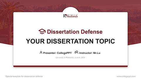 University of Redlands Graduation Thesis Defense PPT Template