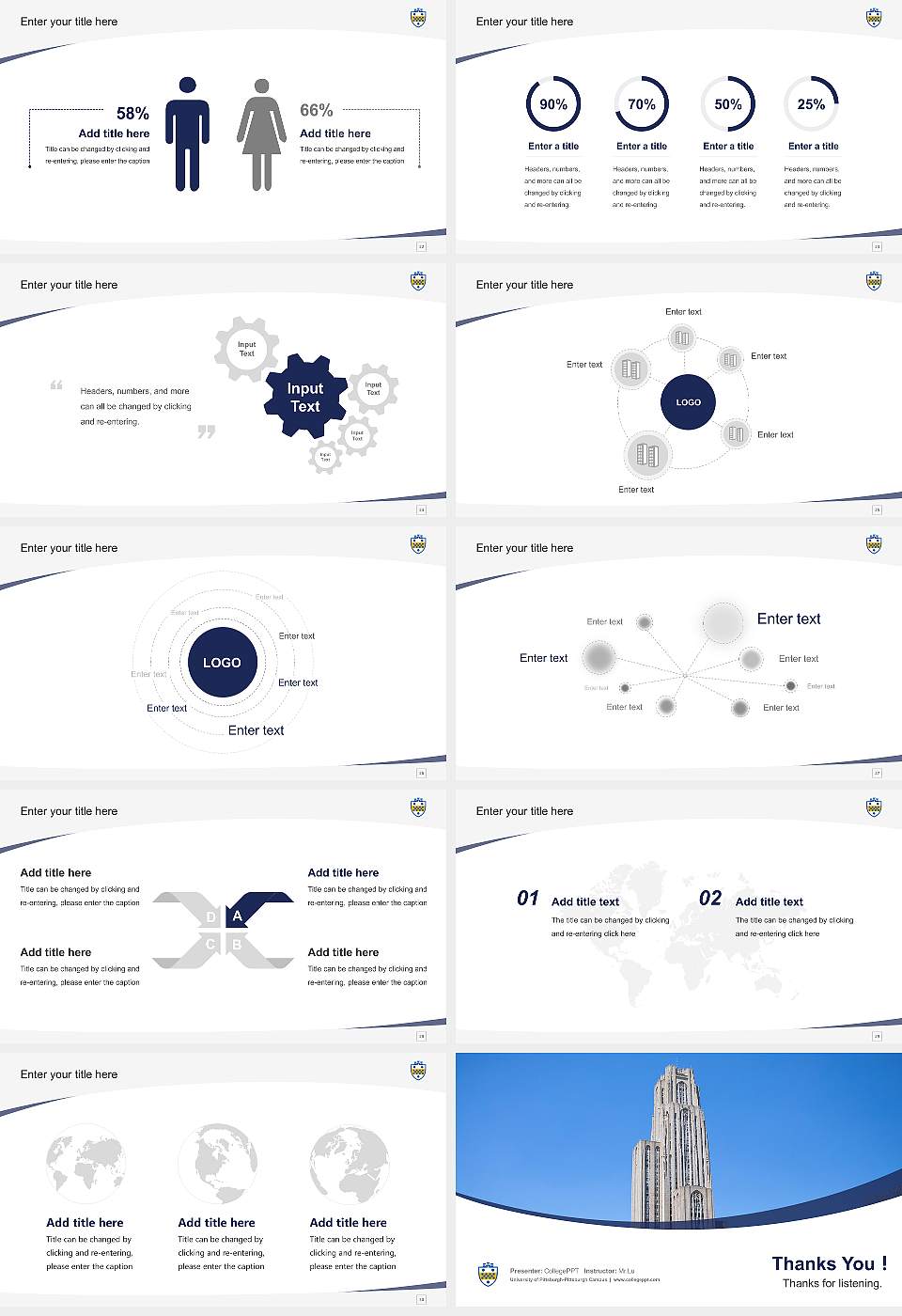 University of Pittsburgh-Pittsburgh Campus Course/Courseware Creation PPT Template16:9 ratio PPT effect preview image4