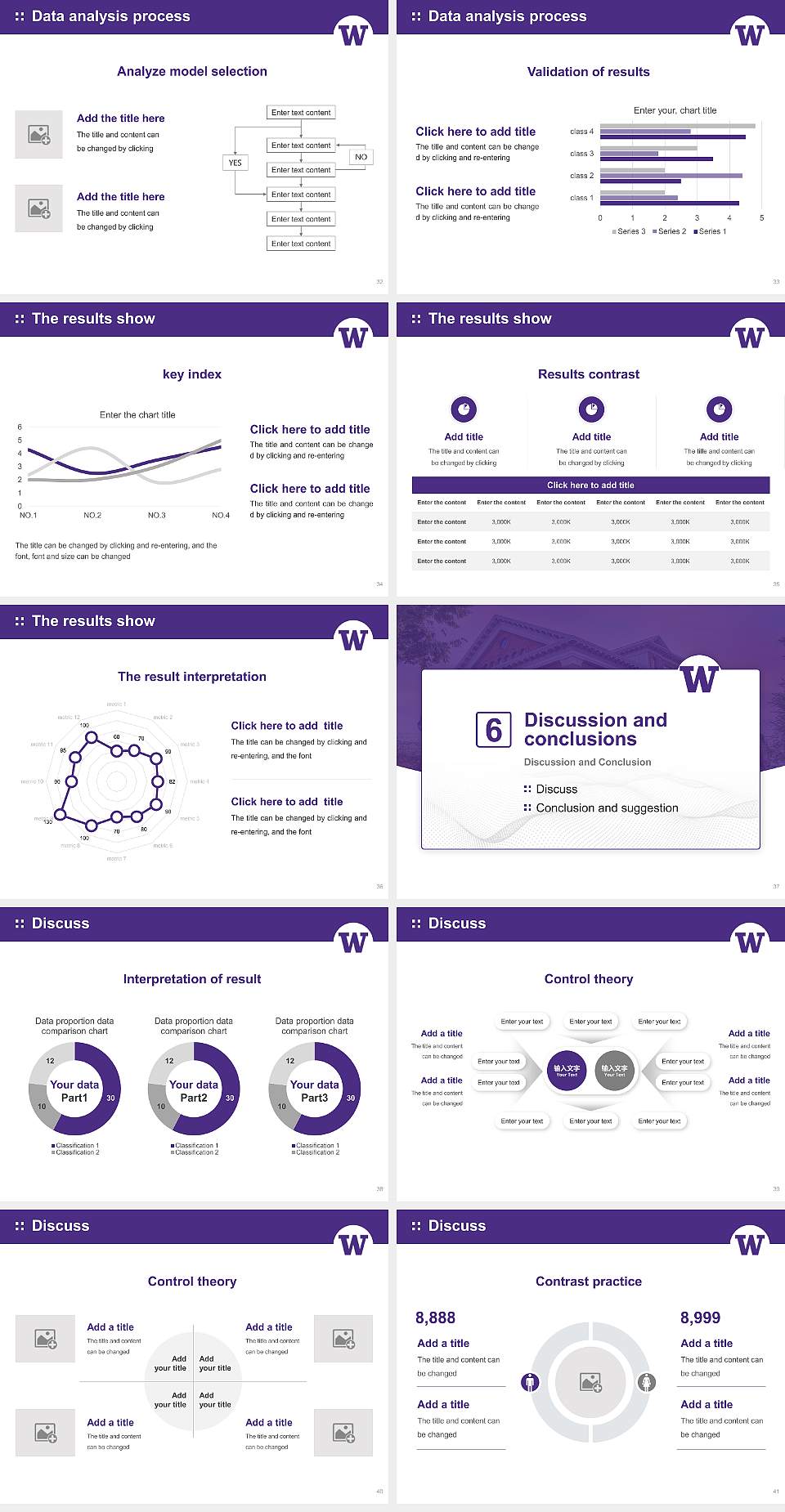 University of Washington-Tacoma Campus Graduation Thesis Defense PPT Template4:3 ratio PPT effect preview image5