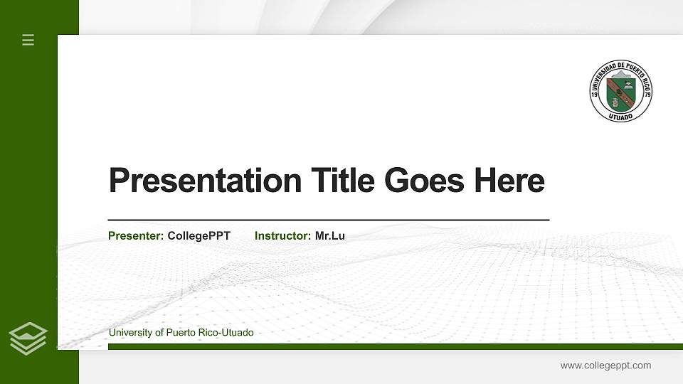 University of Puerto Rico-Utuado Thesis Proposal/Graduation Defense PPT Template16:9 ratio PPT effect preview image