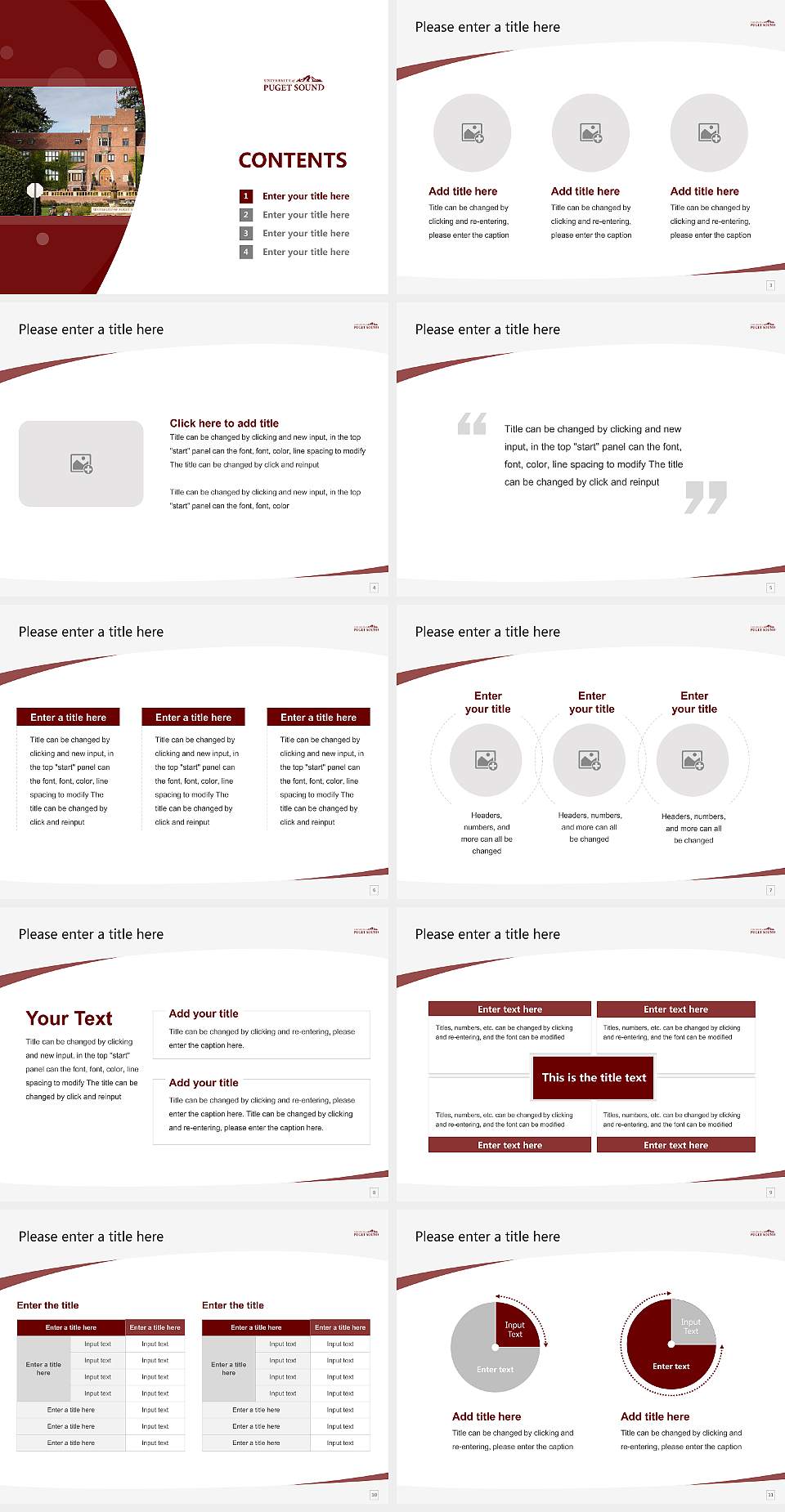 University of Puget Sound Course/Courseware Creation PPT Template4:3 ratio PPT effect preview image2