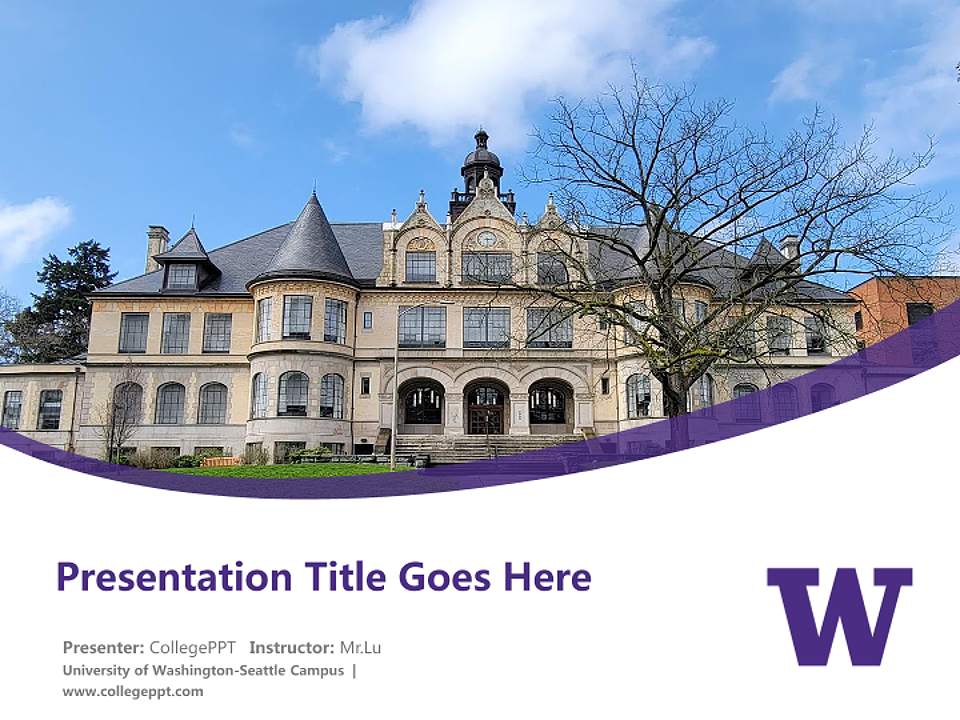 University of Washington-Seattle Campus Course/Courseware Creation PPT Template4:3 ratio PPT effect preview image5