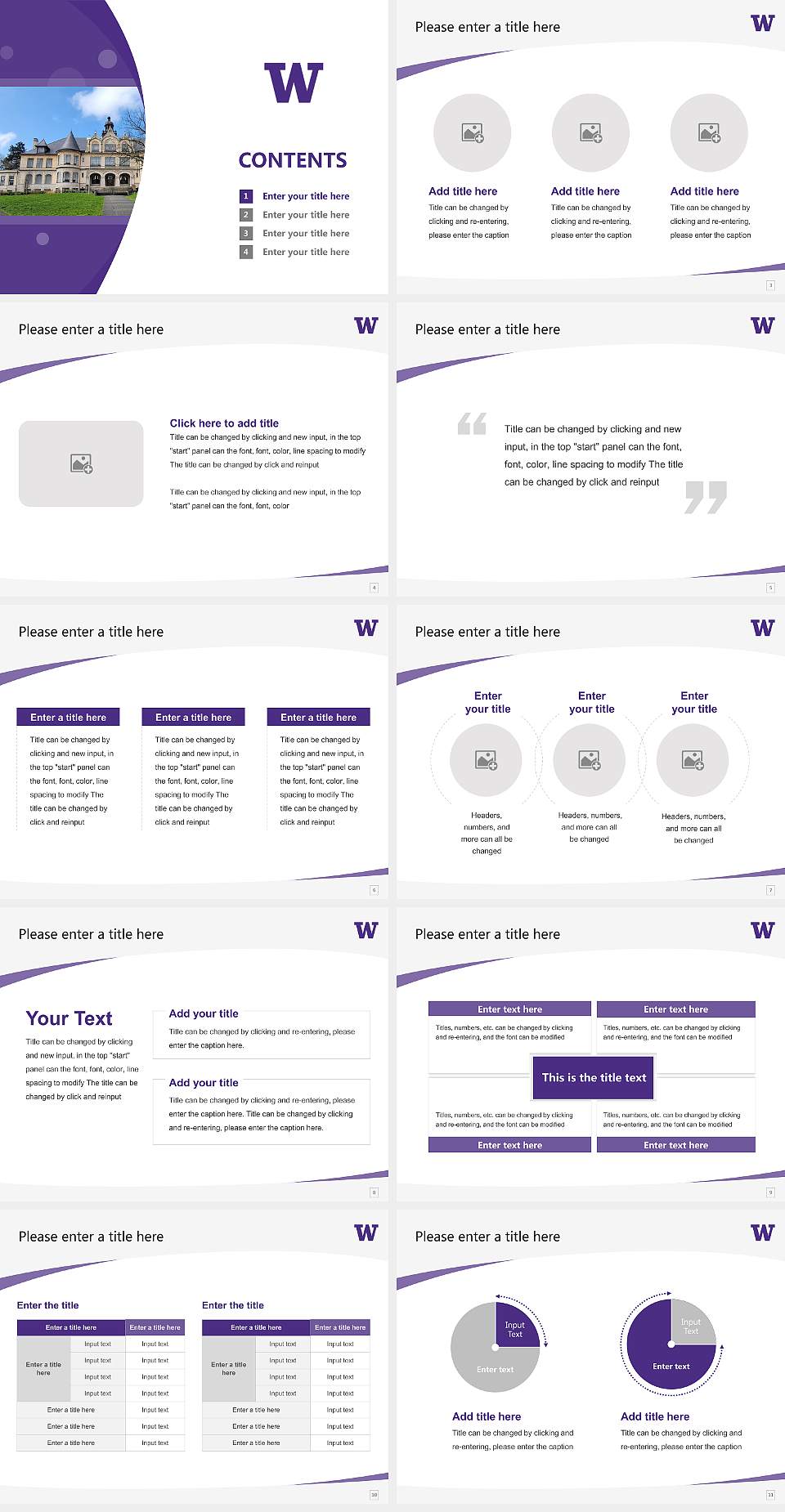 University of Washington-Seattle Campus Course/Courseware Creation PPT Template4:3 ratio PPT effect preview image2