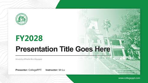University of Puerto Rico-Mayaguez Academic Presentation/Research Findings Report PPT Template