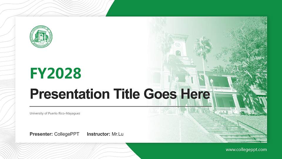 University of Puerto Rico-Mayaguez Academic Presentation/Research Findings Report PPT Template16:9 ratio PPT effect preview image
