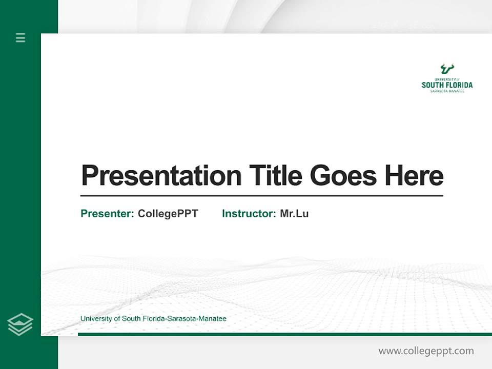 University of South Florida-Sarasota-Manatee Thesis Proposal/Graduation Defense PPT Template4:3 ratio PPT effect preview image5