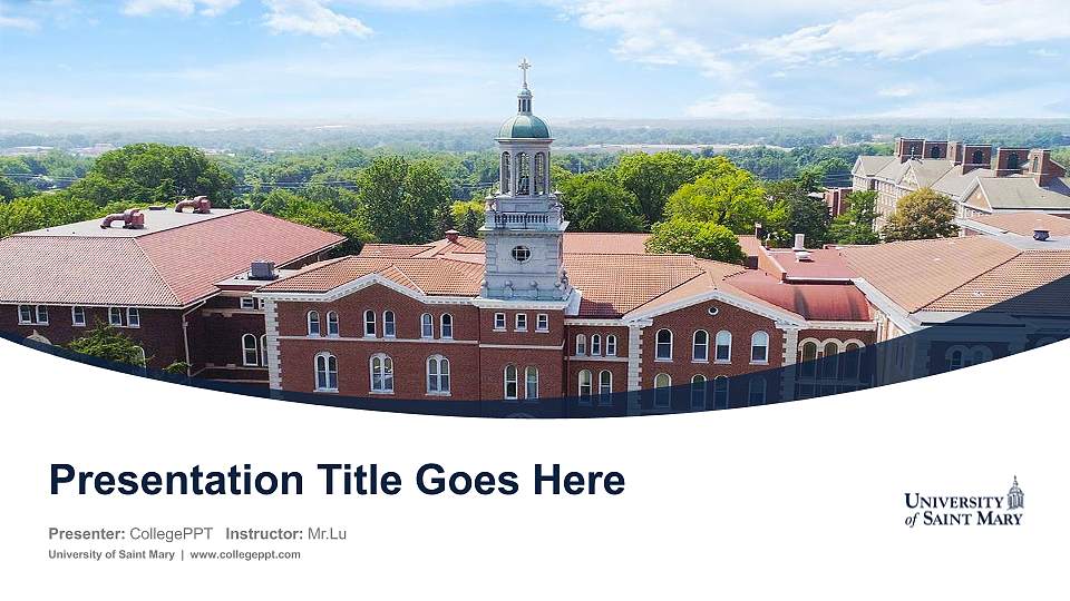 University of Saint Mary Course/Courseware Creation PPT Template16:9 ratio PPT effect preview image