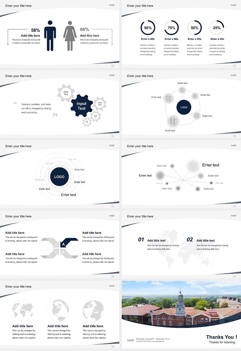 University of Saint Mary Course/Courseware Creation PPT Template16:9 ratio PPT effect preview image4