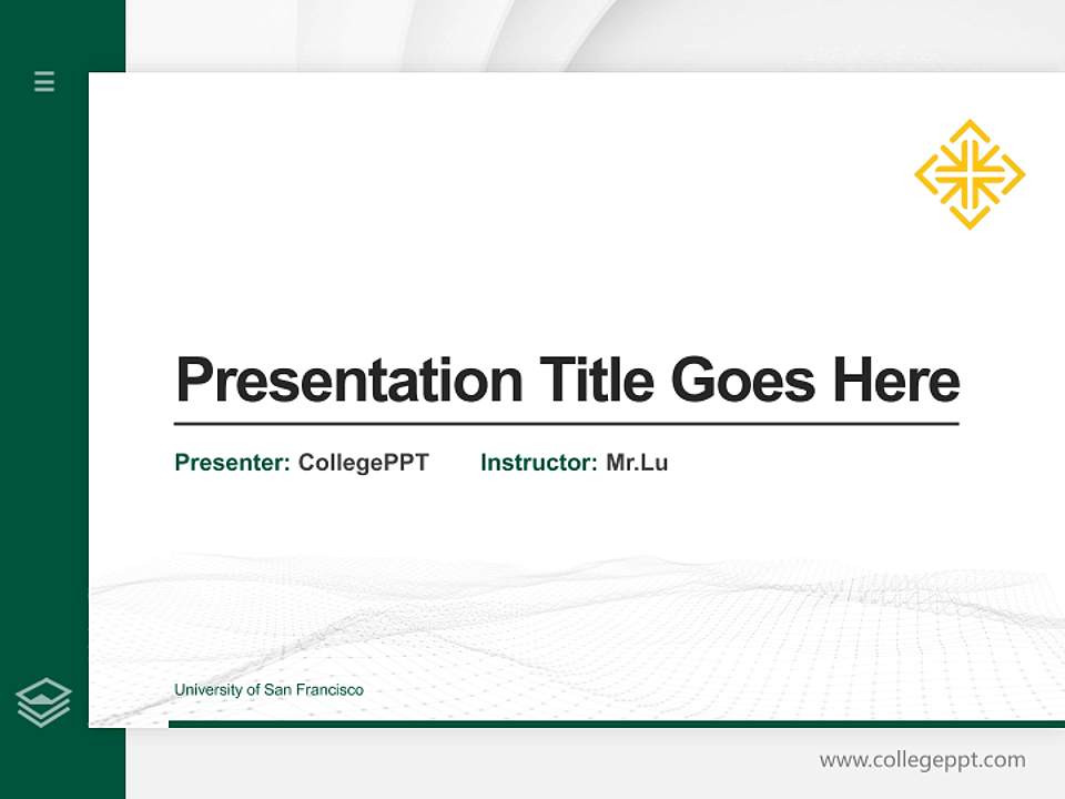 University of San Francisco Thesis Proposal/Graduation Defense PPT Template4:3 ratio PPT effect preview image5