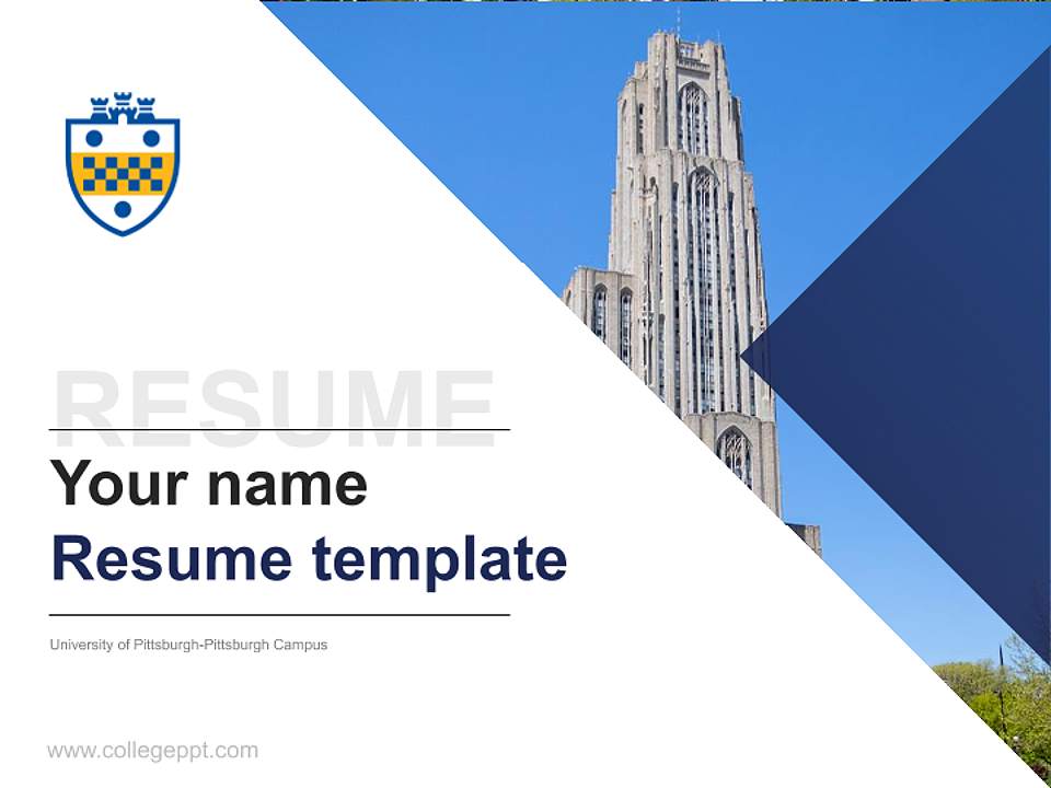 University of Pittsburgh-Pittsburgh Campus Resume PPT Template4:3 ratio PPT effect preview image5