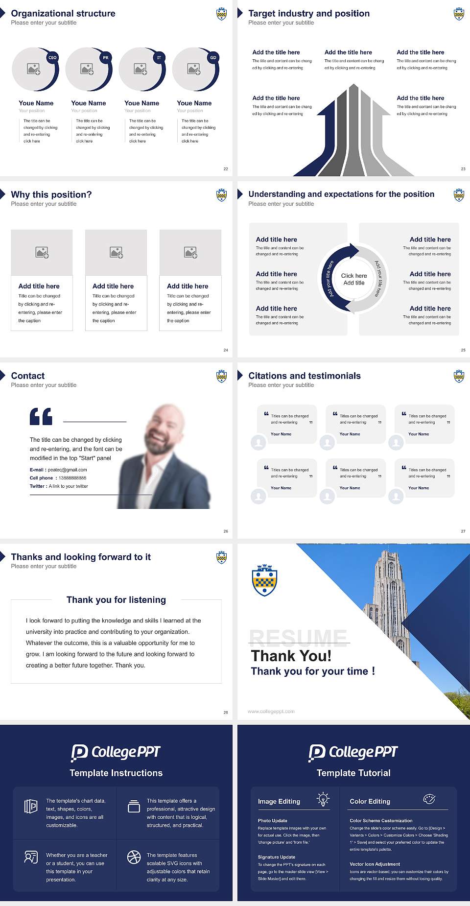University of Pittsburgh-Pittsburgh Campus Resume PPT Template4:3 ratio PPT effect preview image4