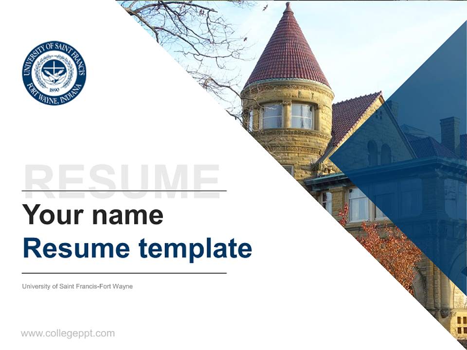 University of Saint Francis-Fort Wayne Resume PPT Template4:3 ratio PPT effect preview image5