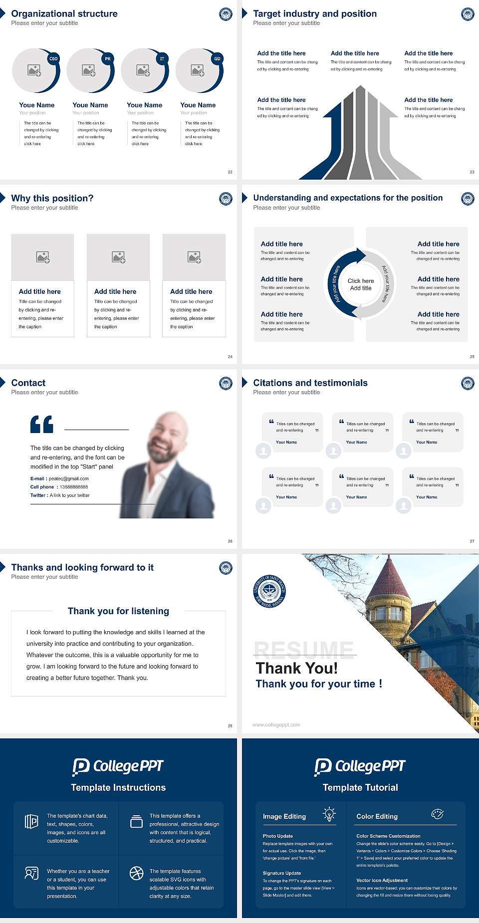 University of Saint Francis-Fort Wayne Resume PPT Template4:3 ratio PPT effect preview image4