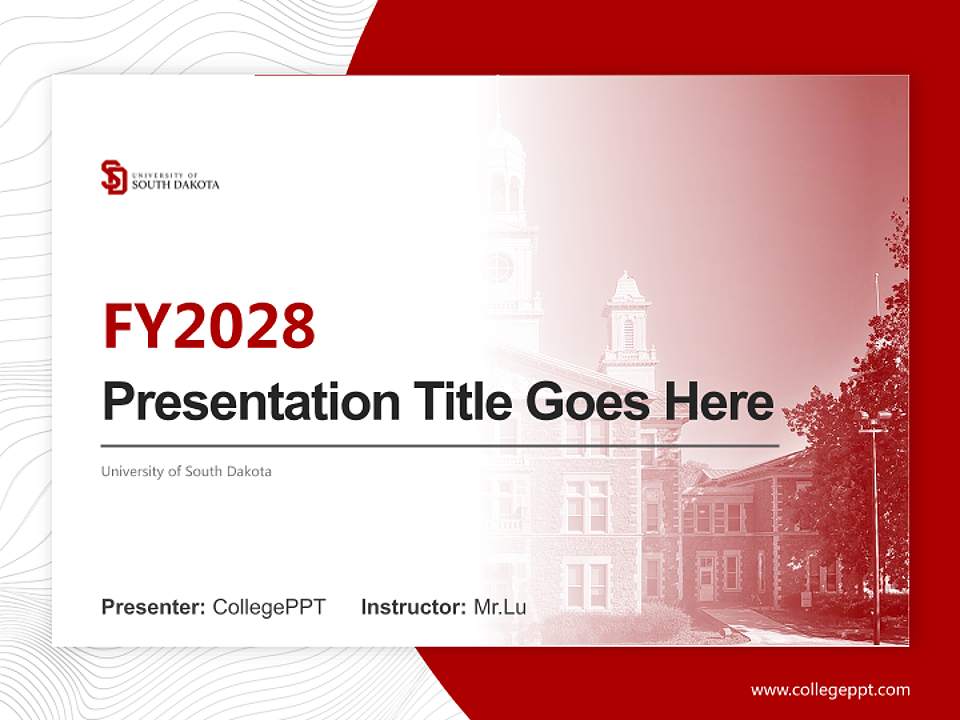 University of South Dakota Academic Presentation/Research Findings Report PPT Template4:3 ratio PPT effect preview image5