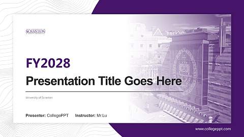 University of Scranton Academic Presentation/Research Findings Report PPT Template