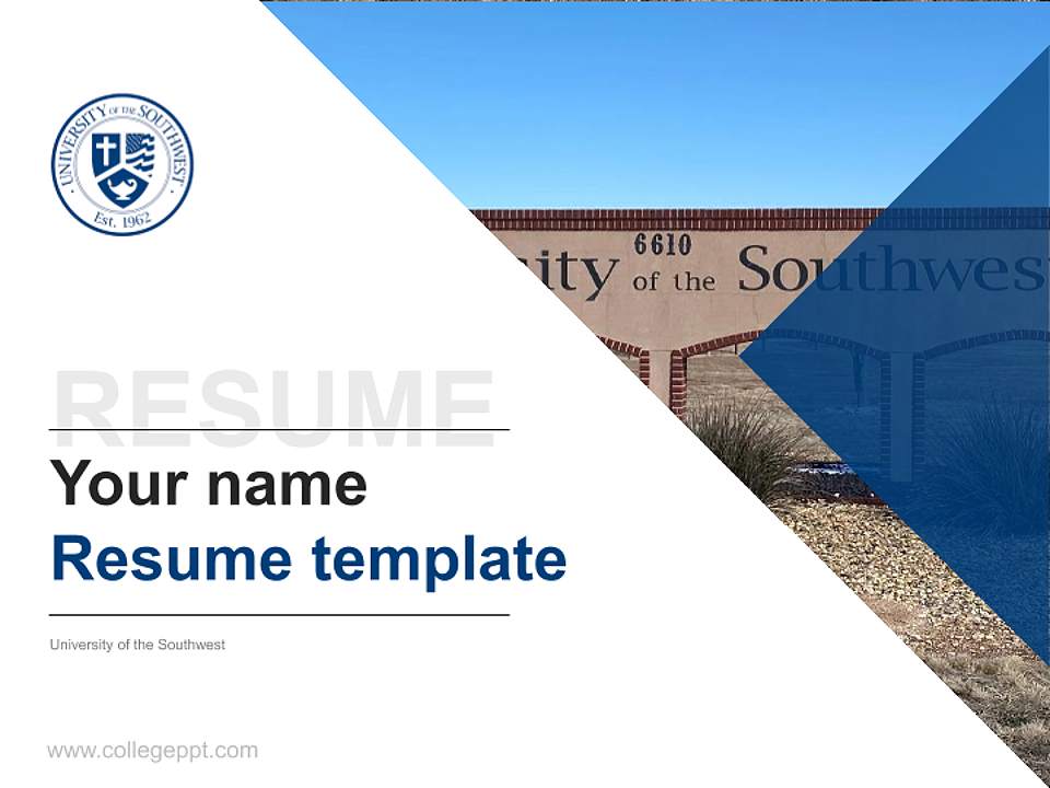 University of the Southwest Resume PPT Template4:3 ratio PPT effect preview image5