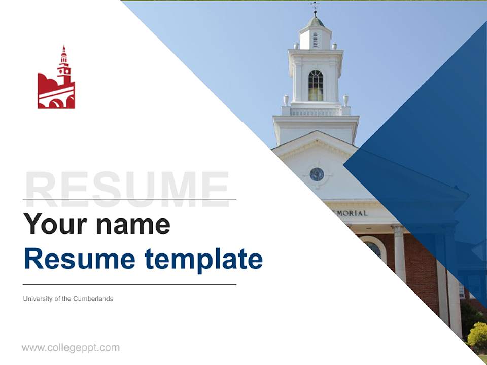 University of the Cumberlands Resume PPT Template4:3 ratio PPT effect preview image5