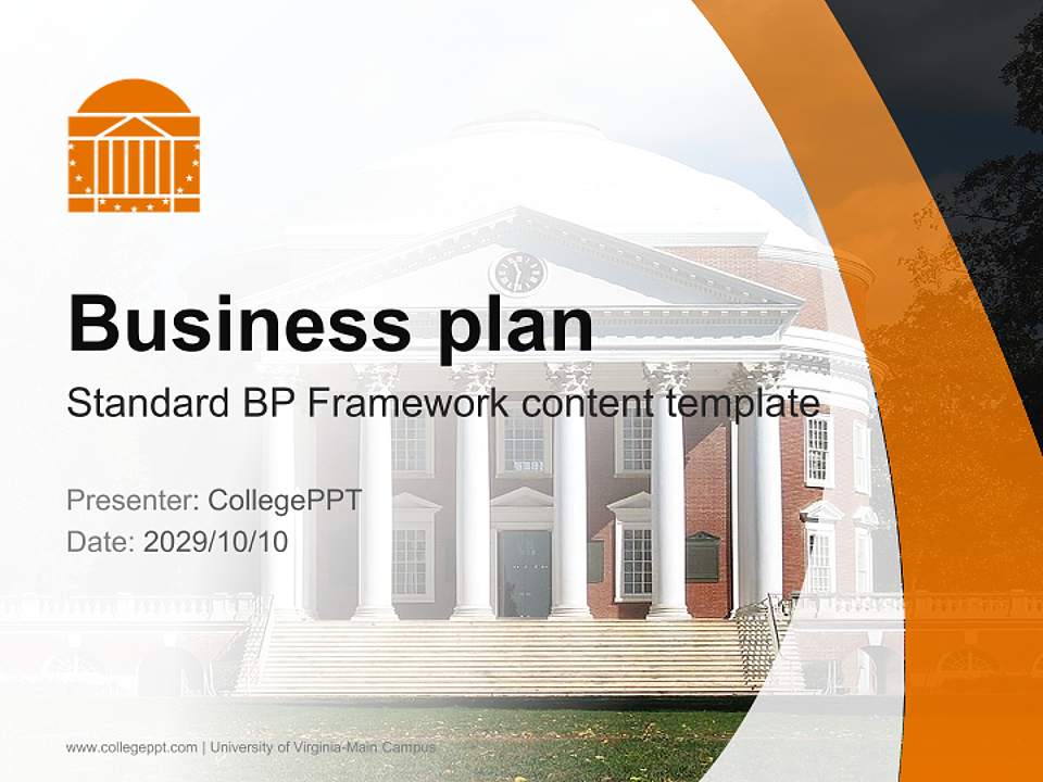University of Virginia-Main Campus Competition/Entrepreneurship Contest PPT Template4:3 ratio PPT effect preview image9