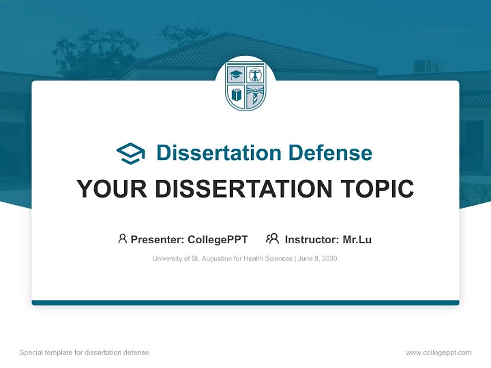 University of St. Augustine for Health Sciences Graduation Thesis Defense PPT Template4:3 ratio PPT effect preview image7