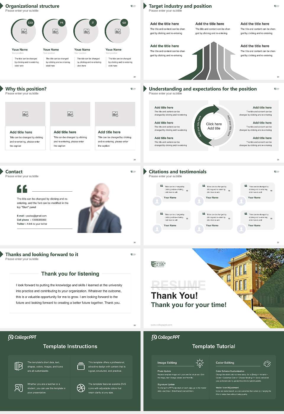 University of Science and Arts of Oklahoma Resume PPT Template16:9 ratio PPT effect preview image4