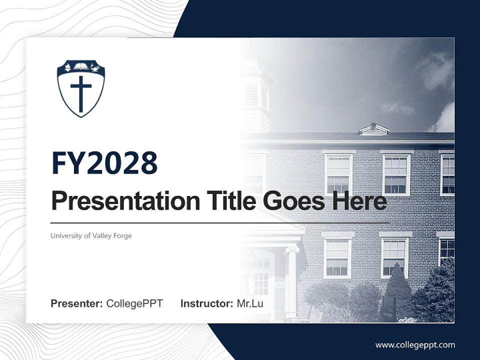 University of Valley Forge Academic Presentation/Research Findings Report PPT Template4:3 ratio PPT effect preview image5