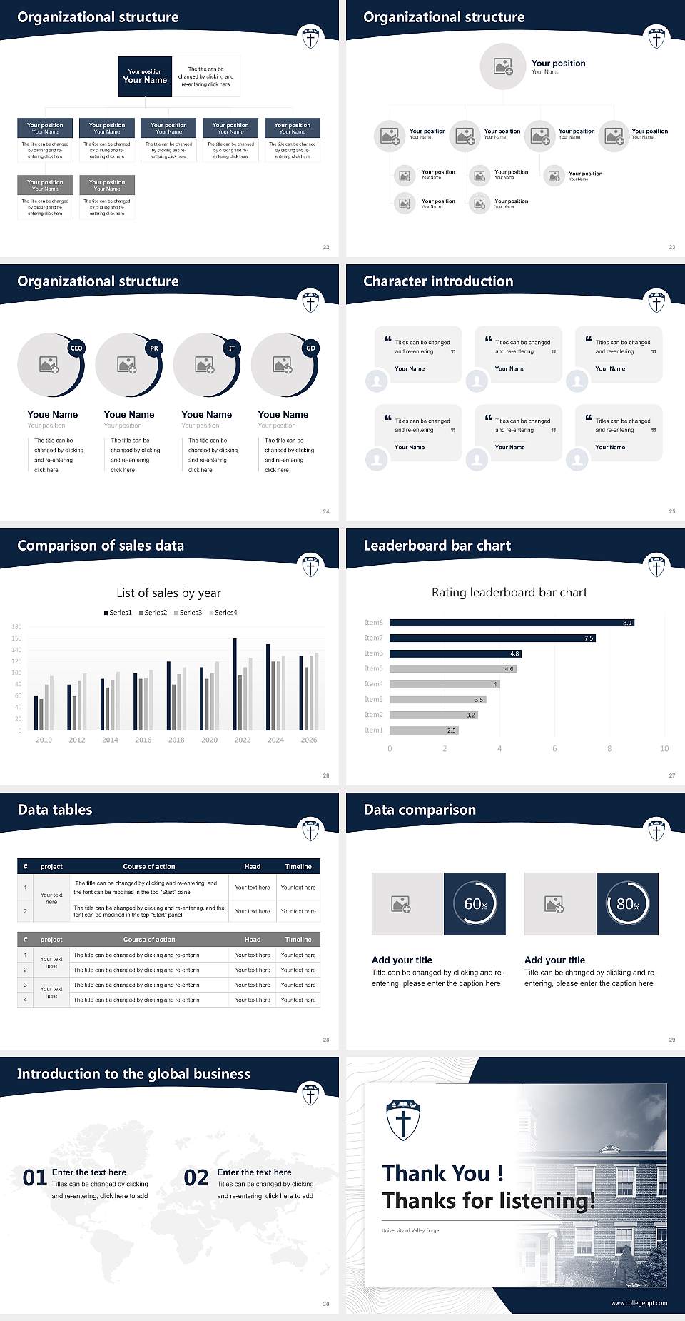 University of Valley Forge Academic Presentation/Research Findings Report PPT Template4:3 ratio PPT effect preview image4