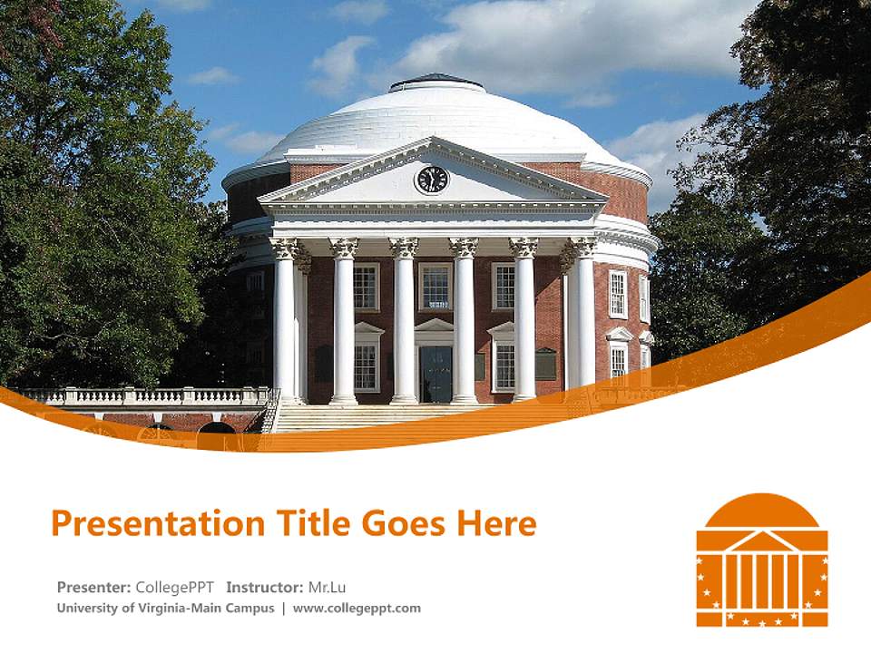 University of Virginia-Main Campus Course/Courseware Creation PPT Template4:3 ratio PPT effect preview image1