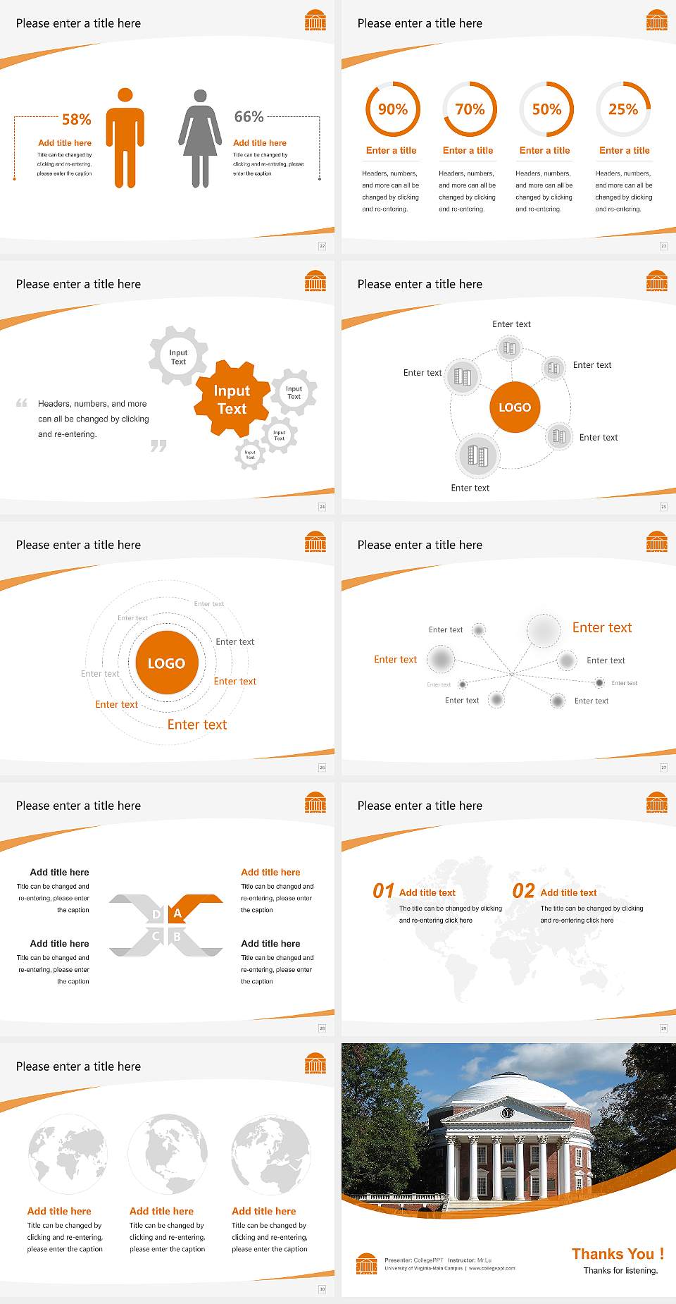University of Virginia-Main Campus Course/Courseware Creation PPT Template4:3 ratio PPT effect preview image4
