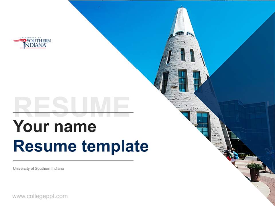 University of Southern Indiana Resume PPT Template4:3 ratio PPT effect preview image5