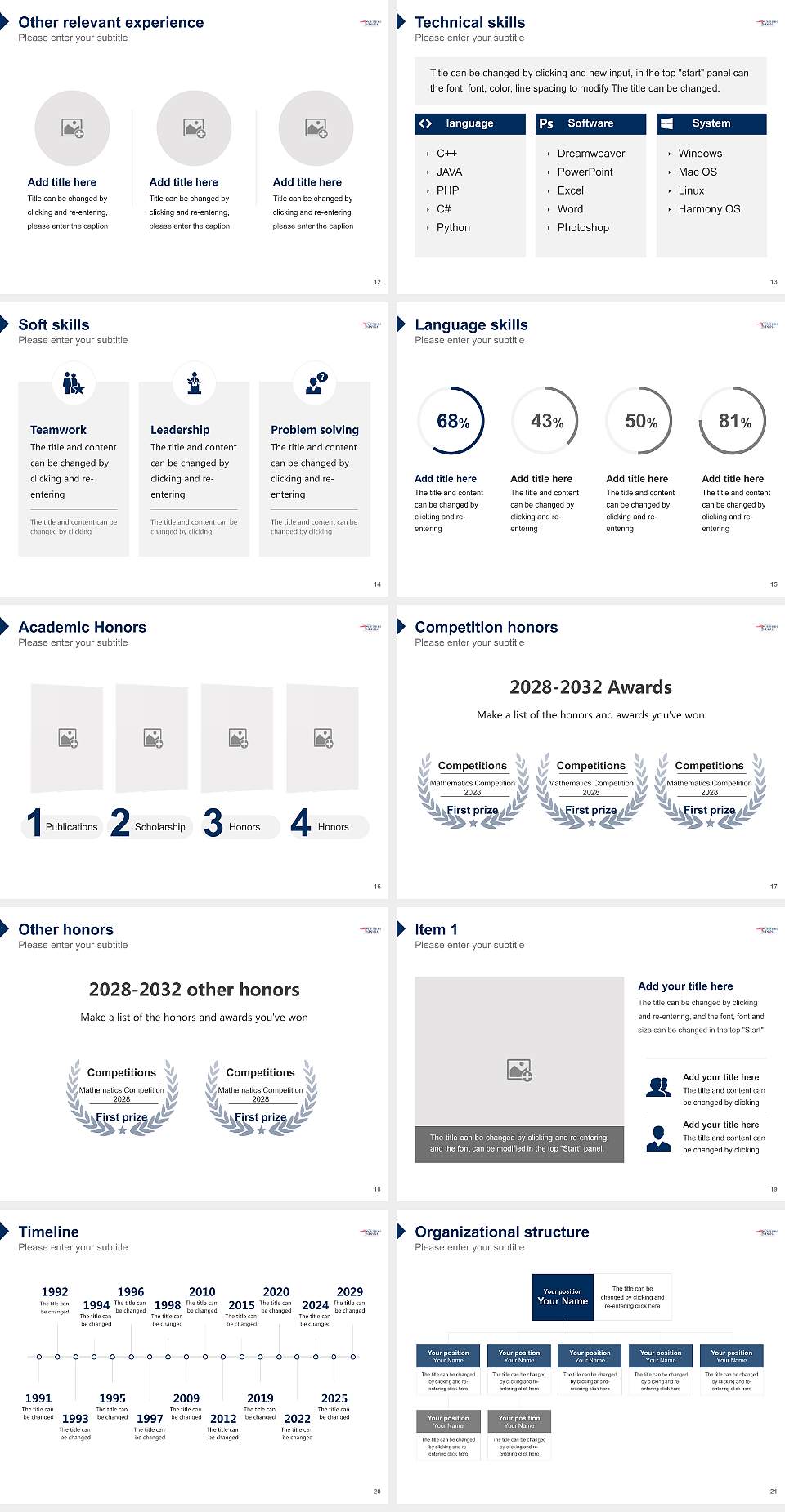 University of Southern Indiana Resume PPT Template4:3 ratio PPT effect preview image3