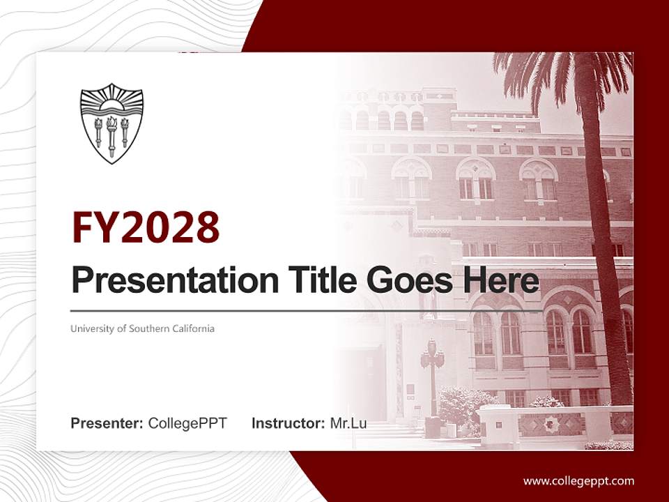 University of Southern California Academic Presentation/Research Findings Report PPT Template4:3 ratio PPT effect preview image5