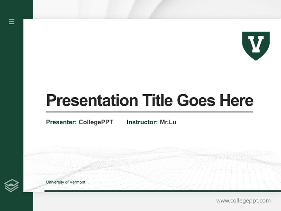 University of Vermont Thesis Proposal/Graduation Defense PPT Template4:3 ratio PPT effect preview image5