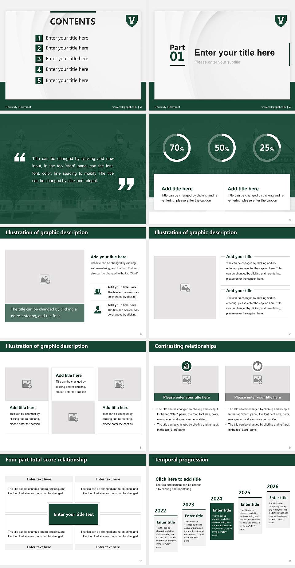 University of Vermont Thesis Proposal/Graduation Defense PPT Template4:3 ratio PPT effect preview image2