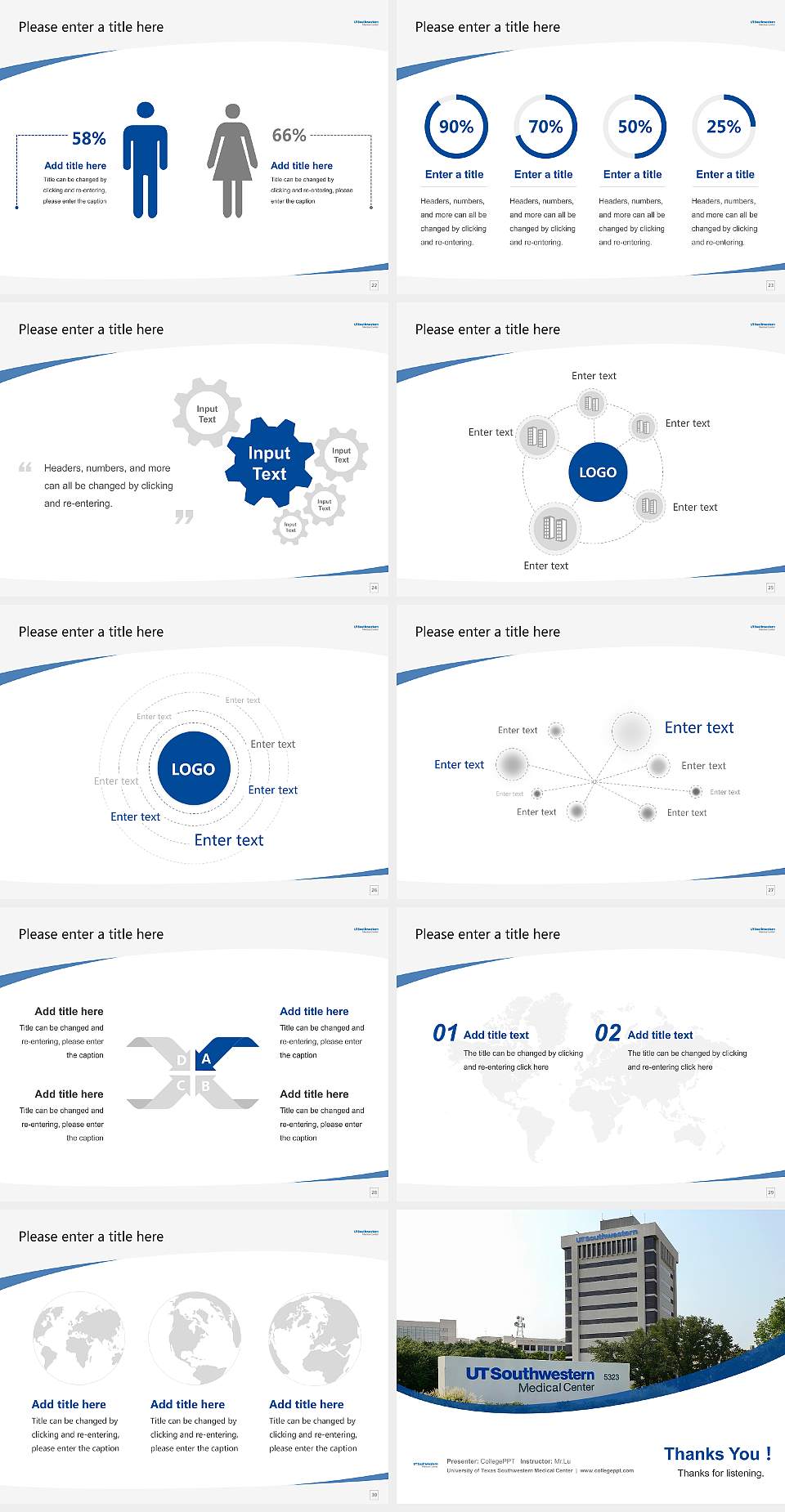 University of Texas Southwestern Medical Center Course/Courseware Creation PPT Template4:3 ratio PPT effect preview image4