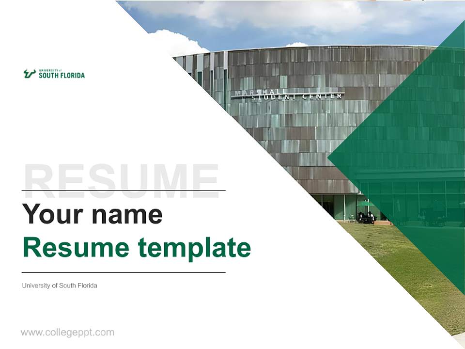 University of South Florida Resume PPT Template4:3 ratio PPT effect preview image5