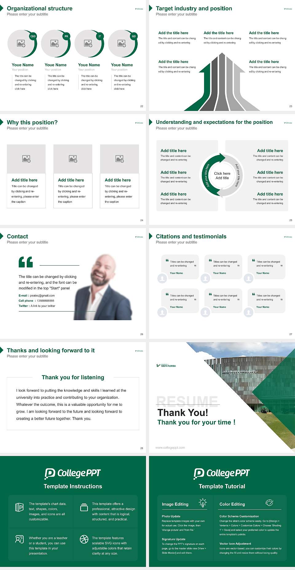 University of South Florida Resume PPT Template4:3 ratio PPT effect preview image4