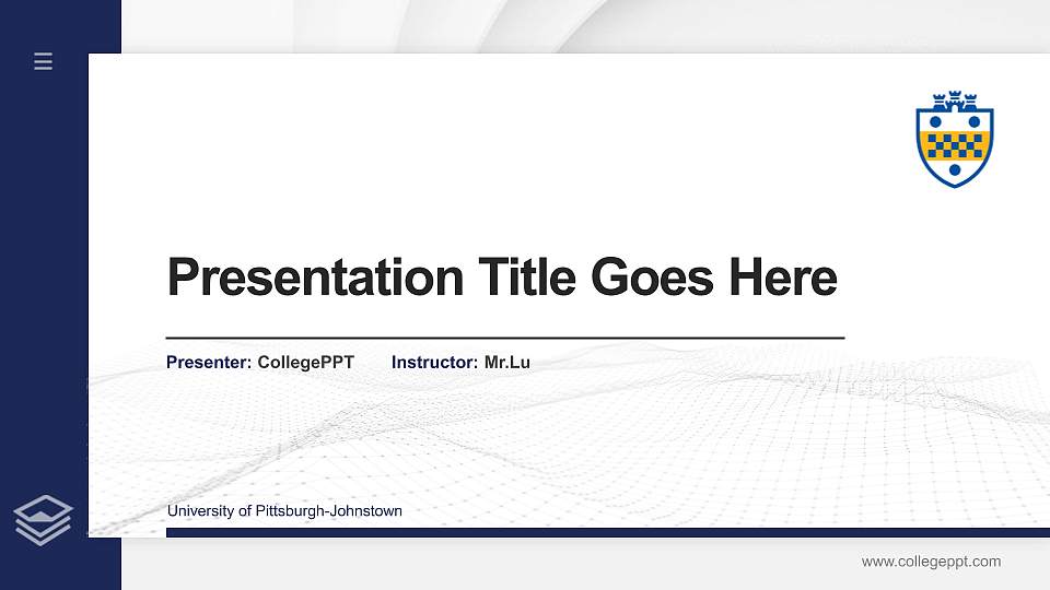 University of Pittsburgh-Johnstown Thesis Proposal/Graduation Defense PPT Template16:9 ratio PPT effect preview image