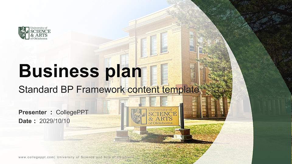 University of Science and Arts of Oklahoma Competition/Entrepreneurship Contest PPT Template16:9 ratio PPT effect preview image1